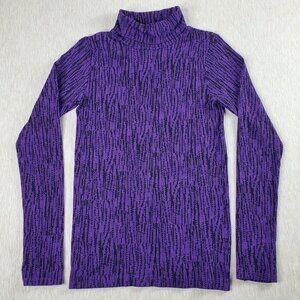 Athleta Women Size S/P Flurry Elemental Turtleneck Active Top Shirt Purple Black